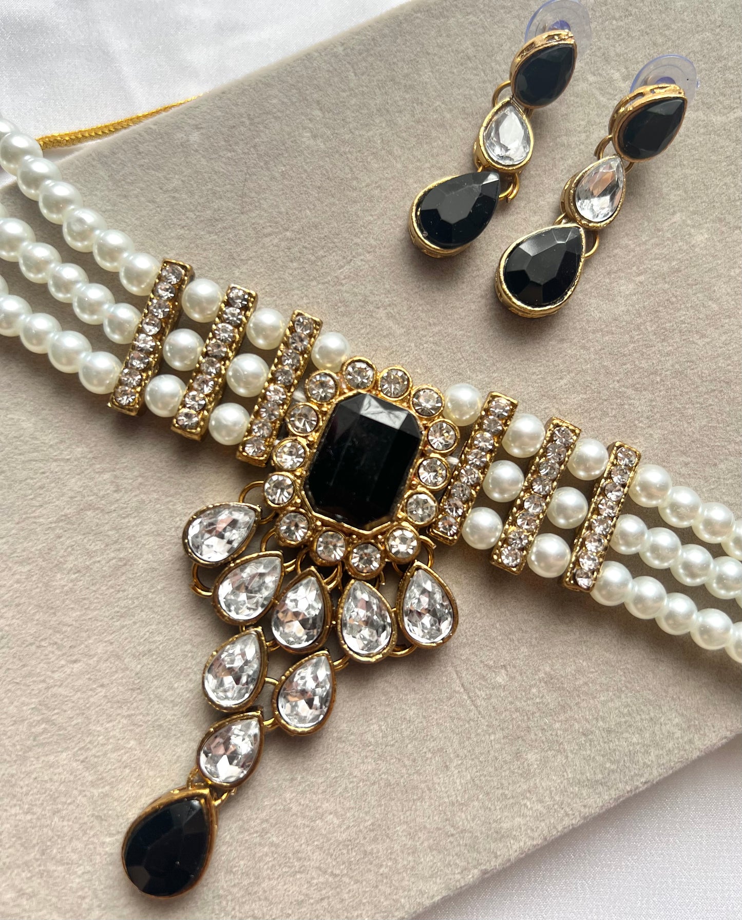 Pari Necklaceset - Black/White