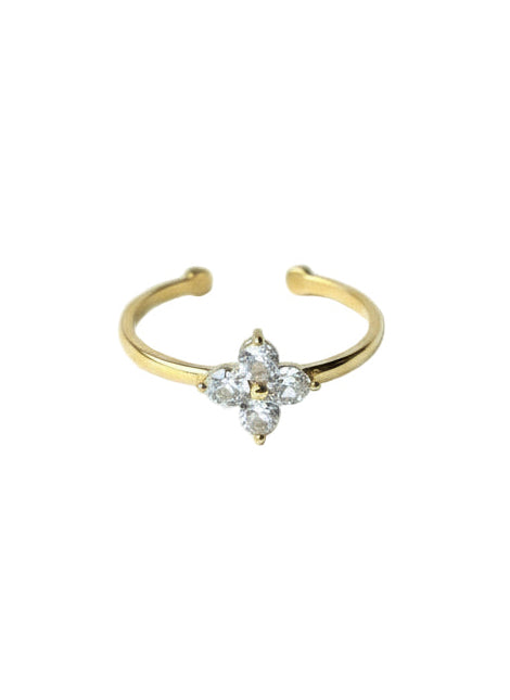 Clover Ring with Zirconia stones
