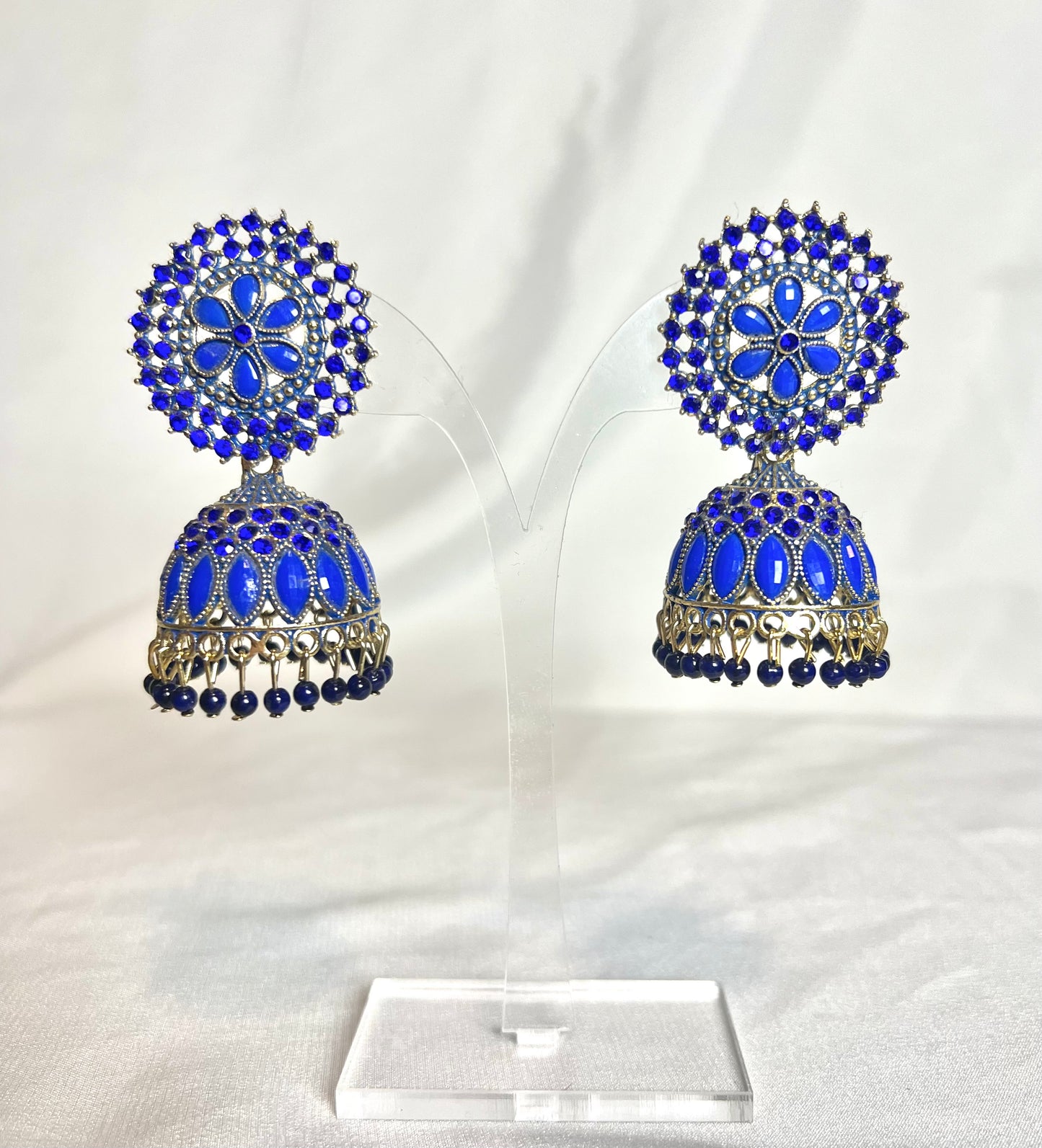 Sabah Jhumka Earrings - Navy