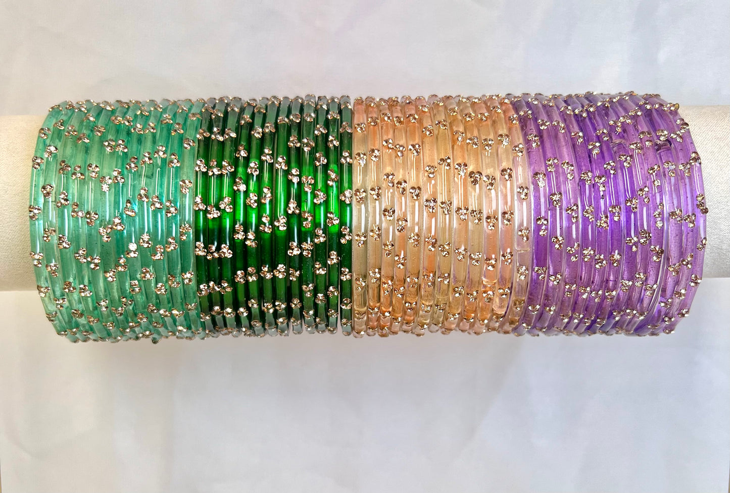 Glass Bangles - Peach