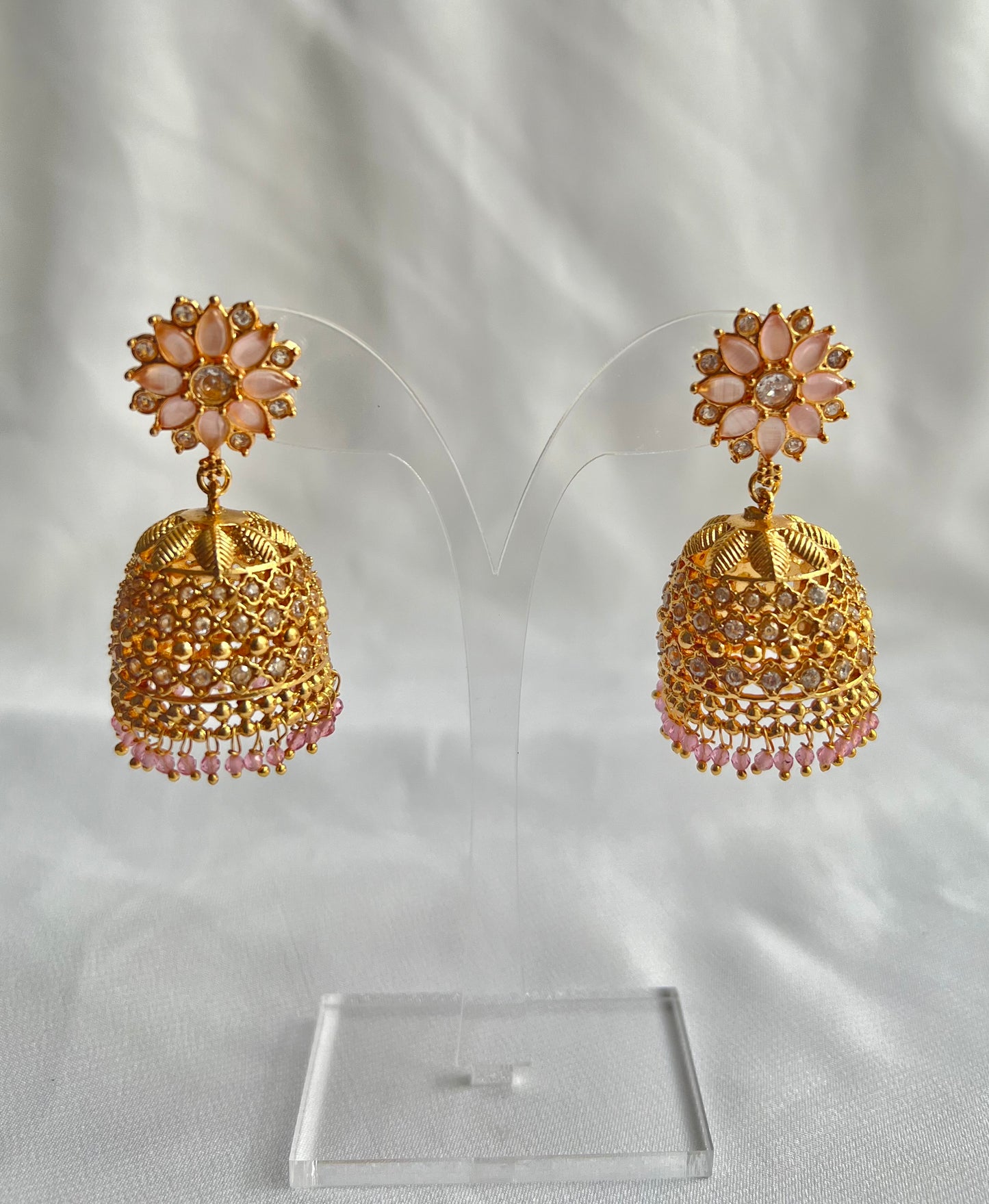 Mannat Jhumka Earrings - Pink
