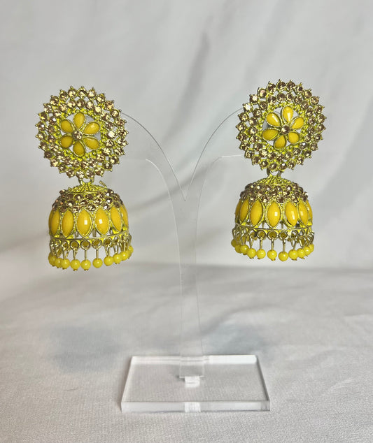 Sabah Jhumka Earrings - Yellow