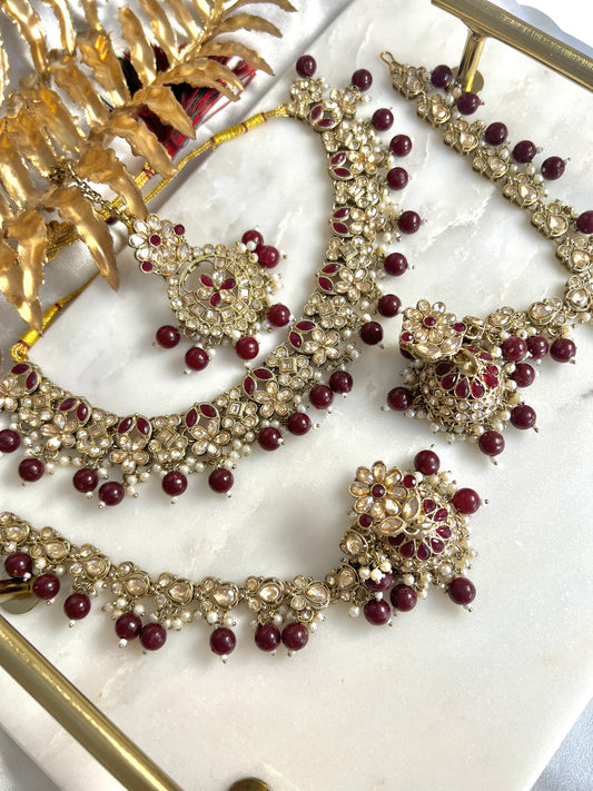 Sahara Necklaceset - Dark Wine