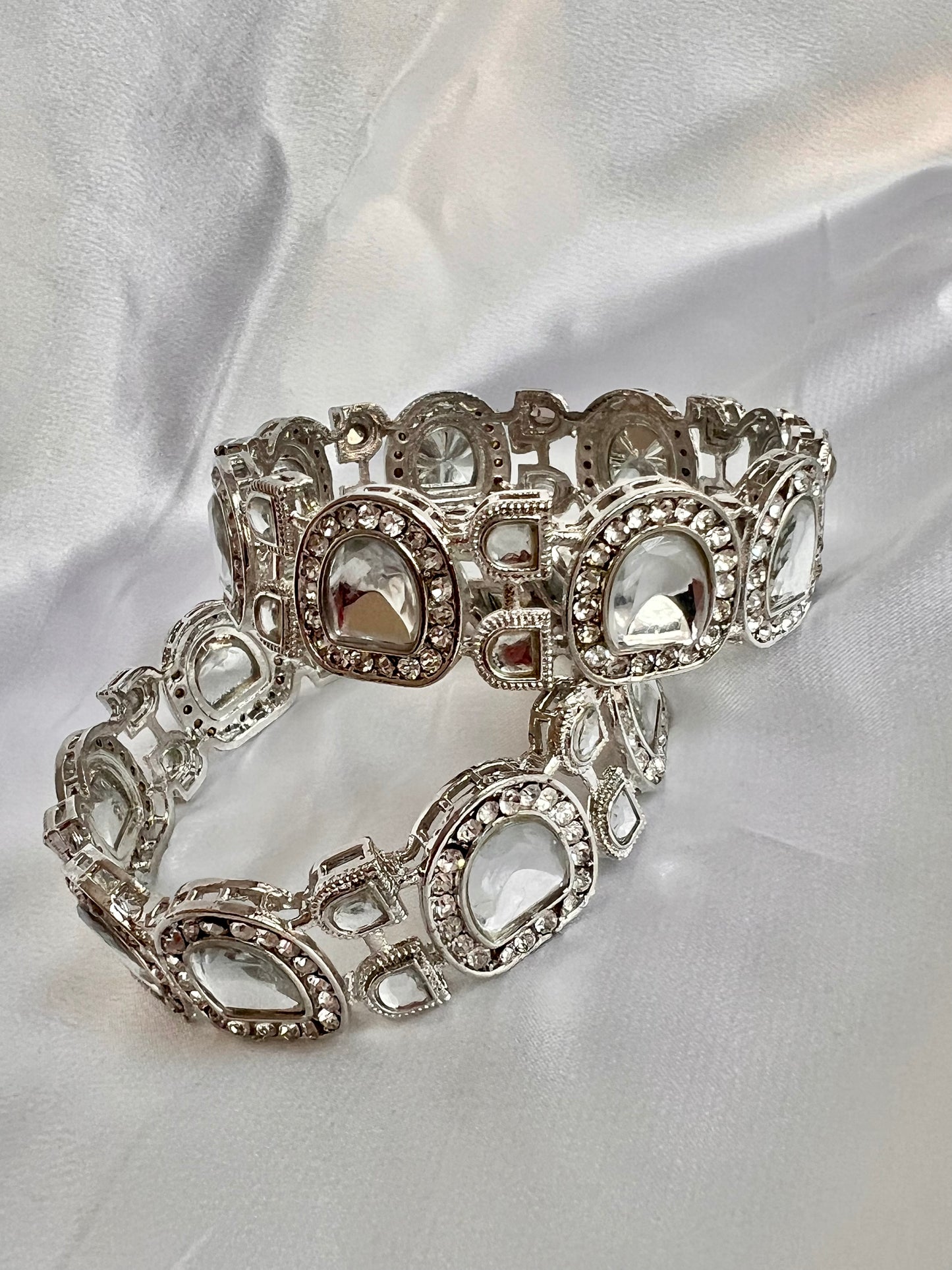 Silver Kundan Bangles/Kada