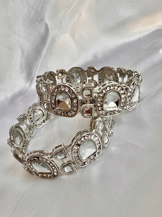 Silver Kundan Bangles/Kada