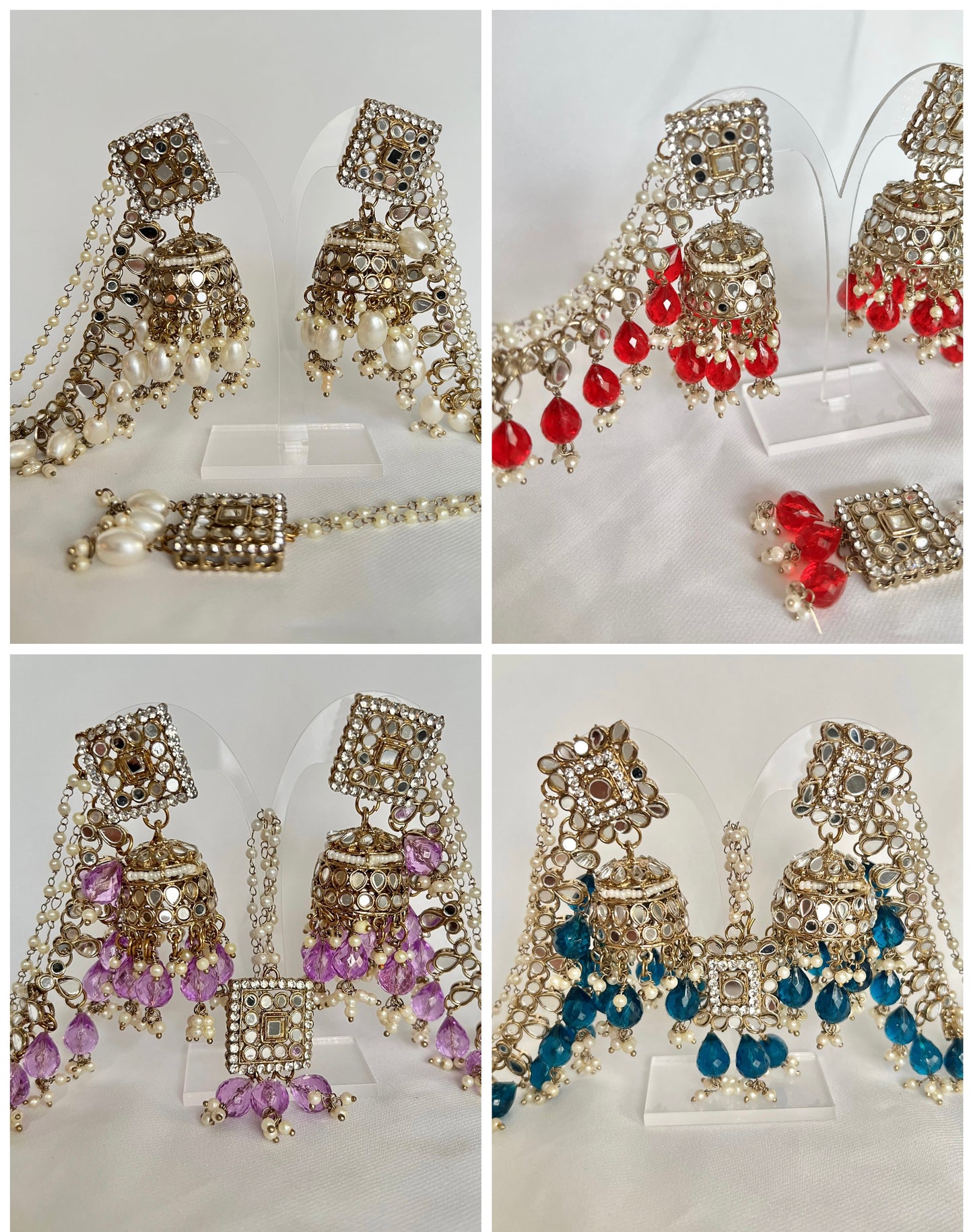 Bibbojaan Jhumka Sahara Tikkaset - 4 colors