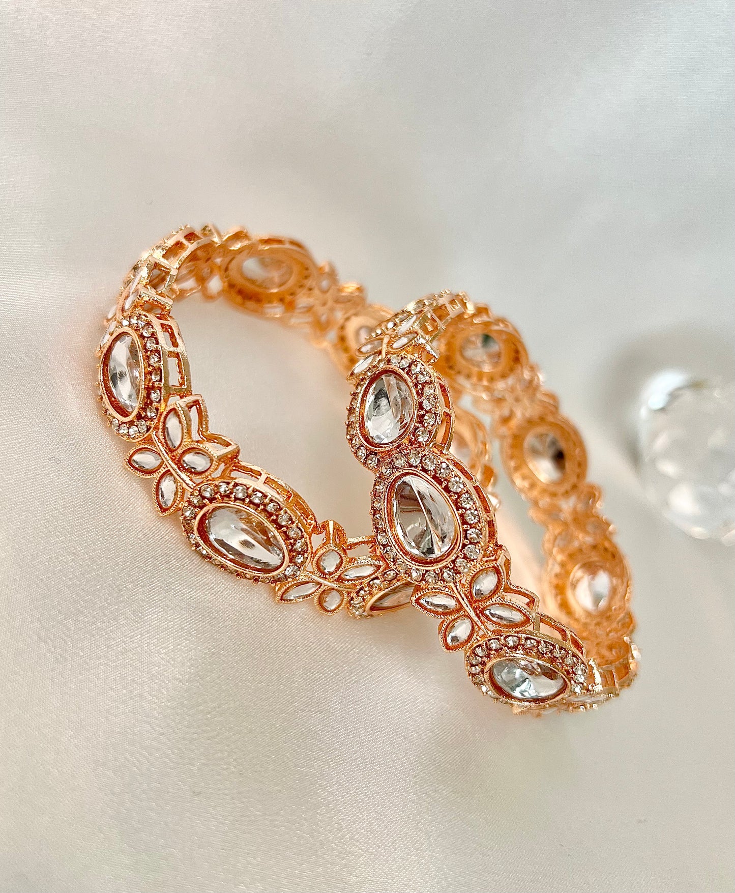 Rosegold Kundan Bangles/Kada
