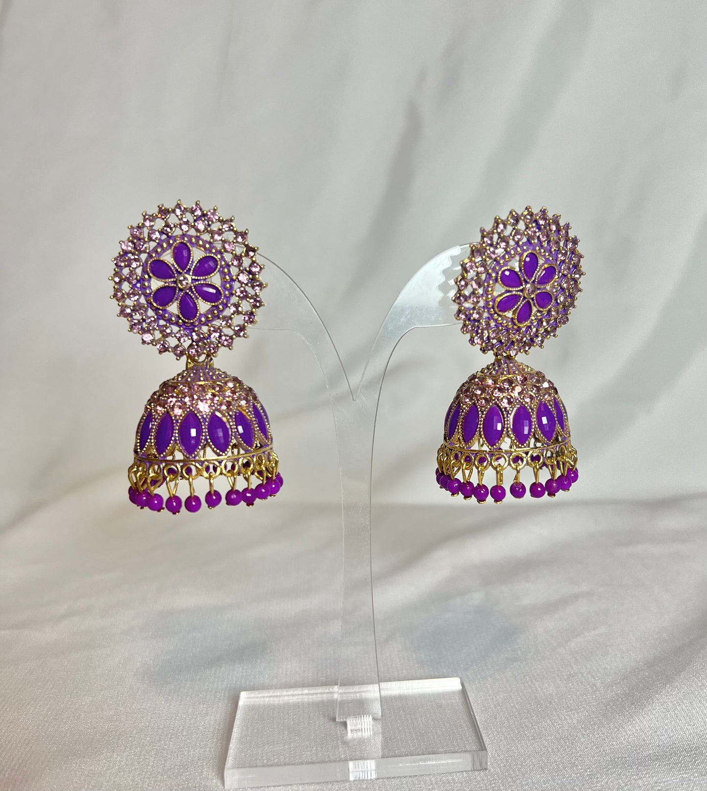Sabah Jhumka Earrings - Purple