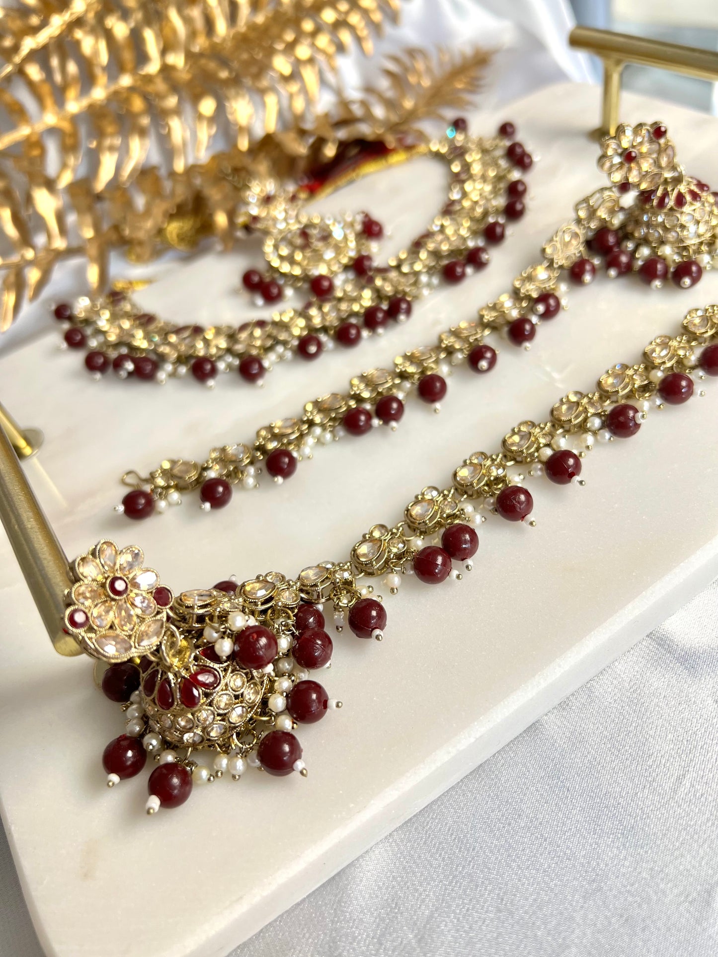 Sahara Necklaceset - Dark Wine