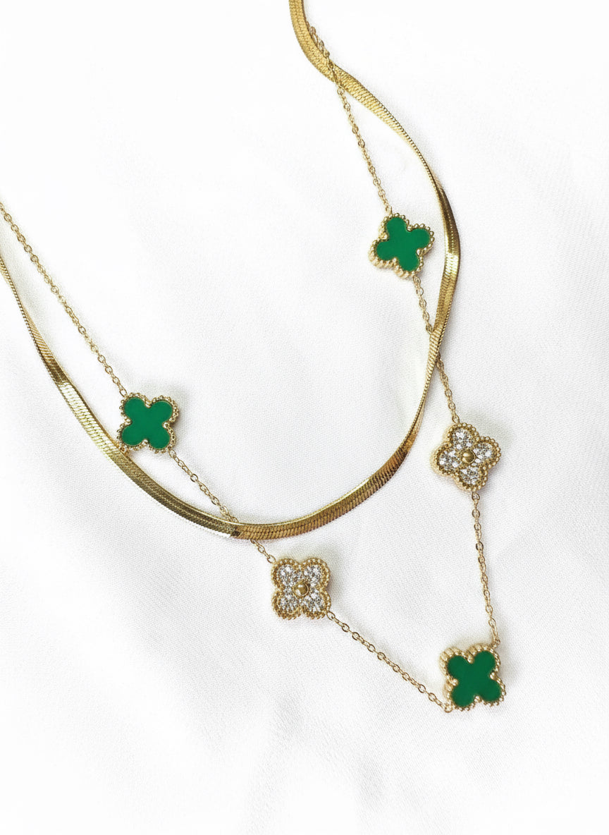 Double Necklace - Green
