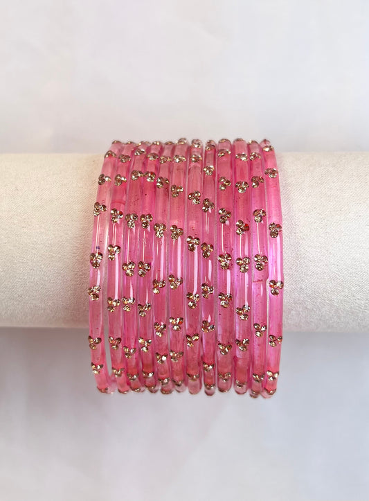 Glass Bangles - Pink