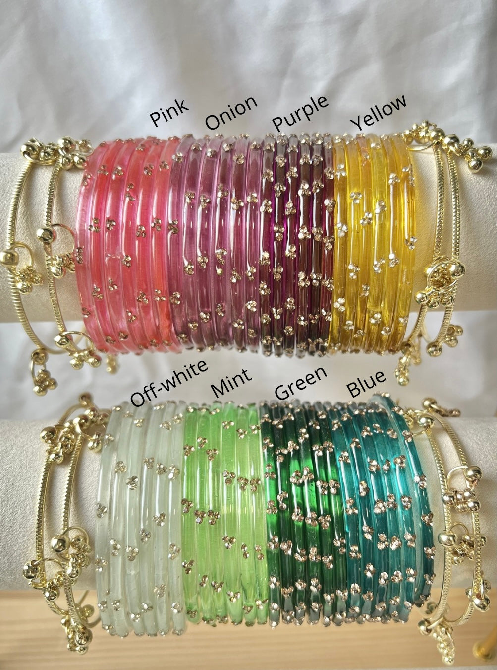 Stone Raindrop Glass Bangles