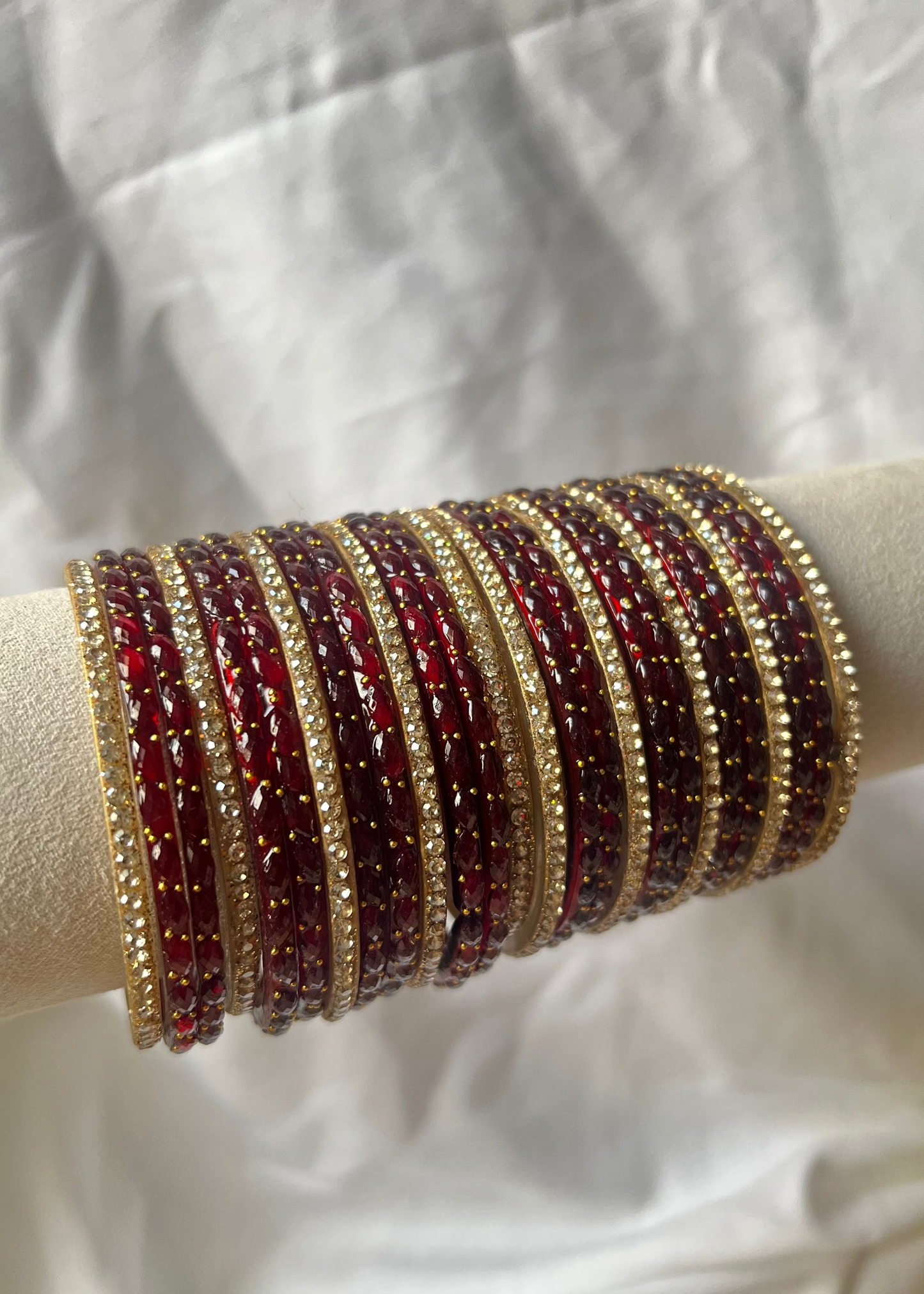 Raindrop Bangle Set - Maroon