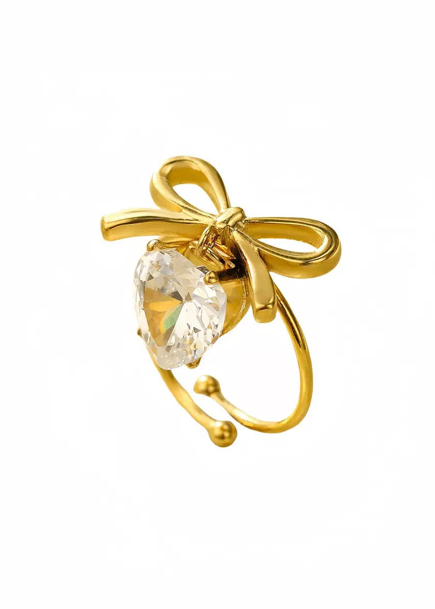 Bow Heart Ring