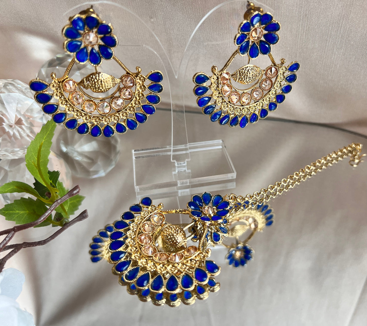 CLEARANCE SALE Navy blue Tikka Set