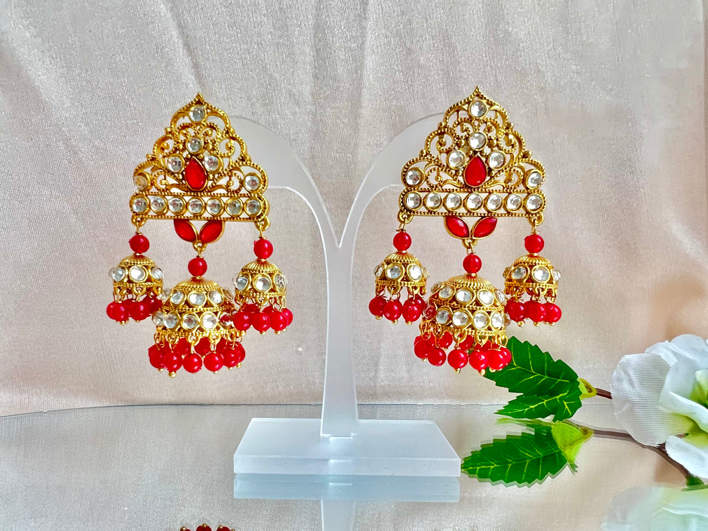 Magenta Pink Jhumka Earrings Sale