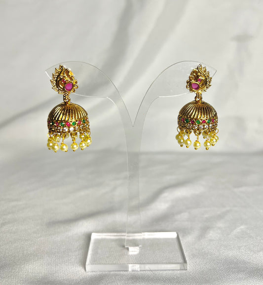 Mini Jhumka Earrings - Golden