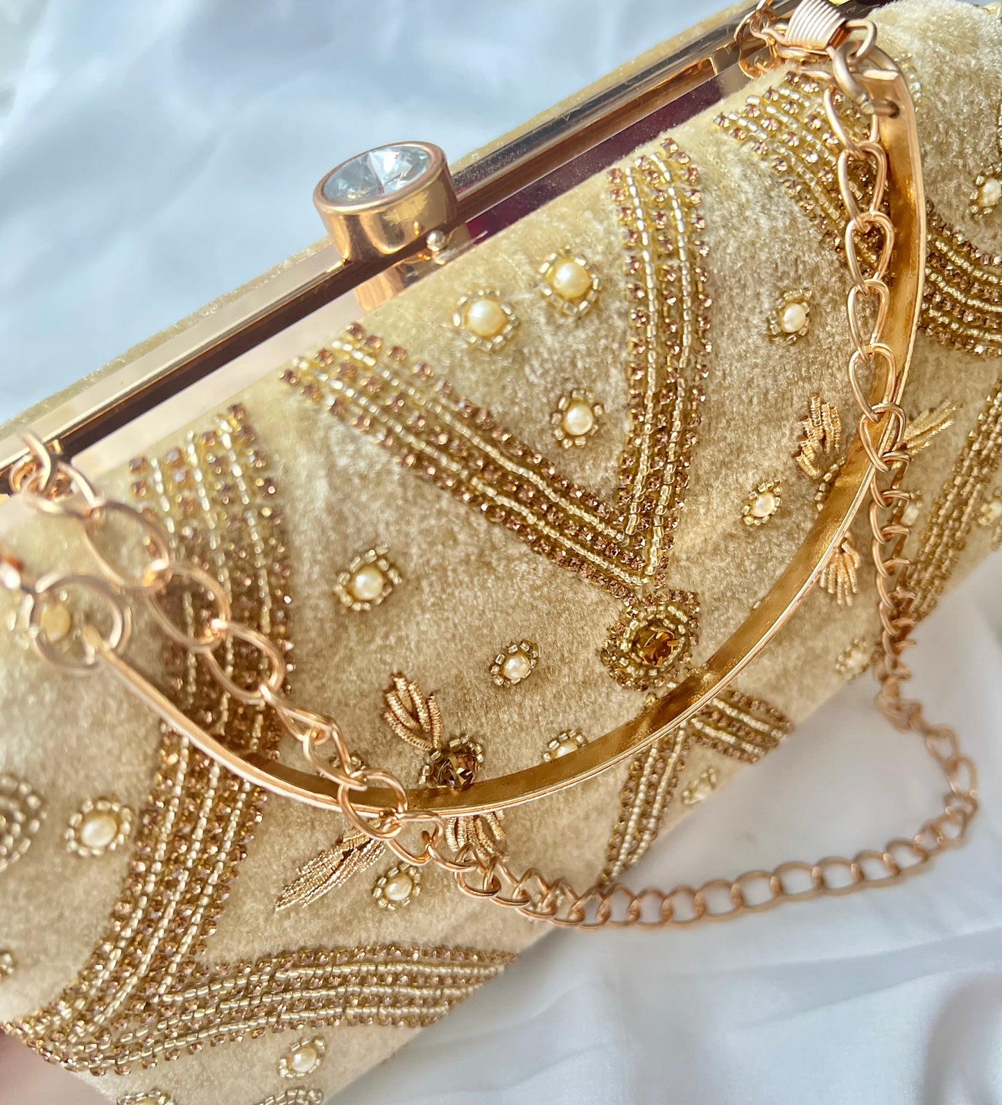 Golden Pearl Clutch