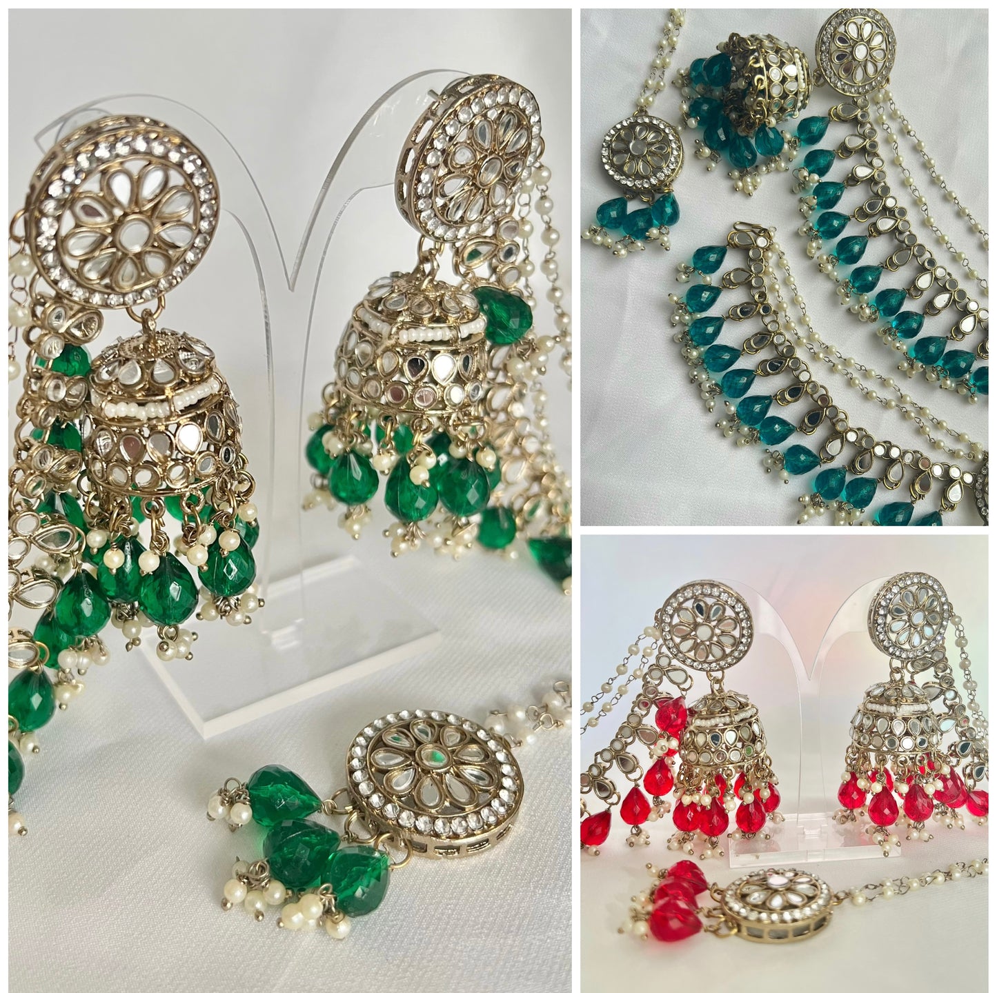 Alamzeb Jhumka Sahara Tikkaset - 3 colors