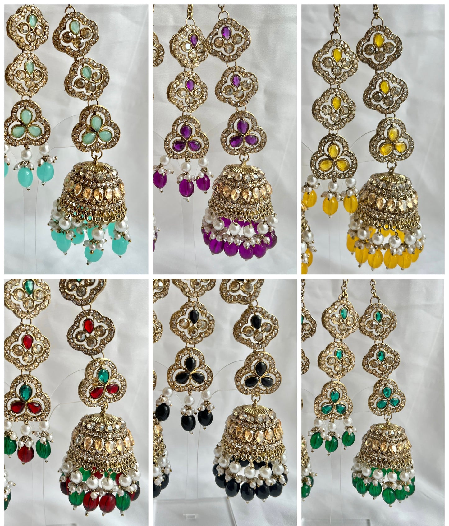 Jhumka Sahara Tikkaset - 6 colors