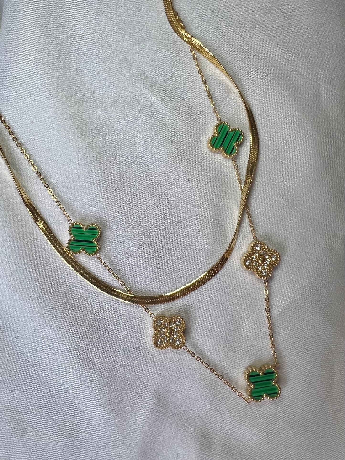 Double Necklace - Green