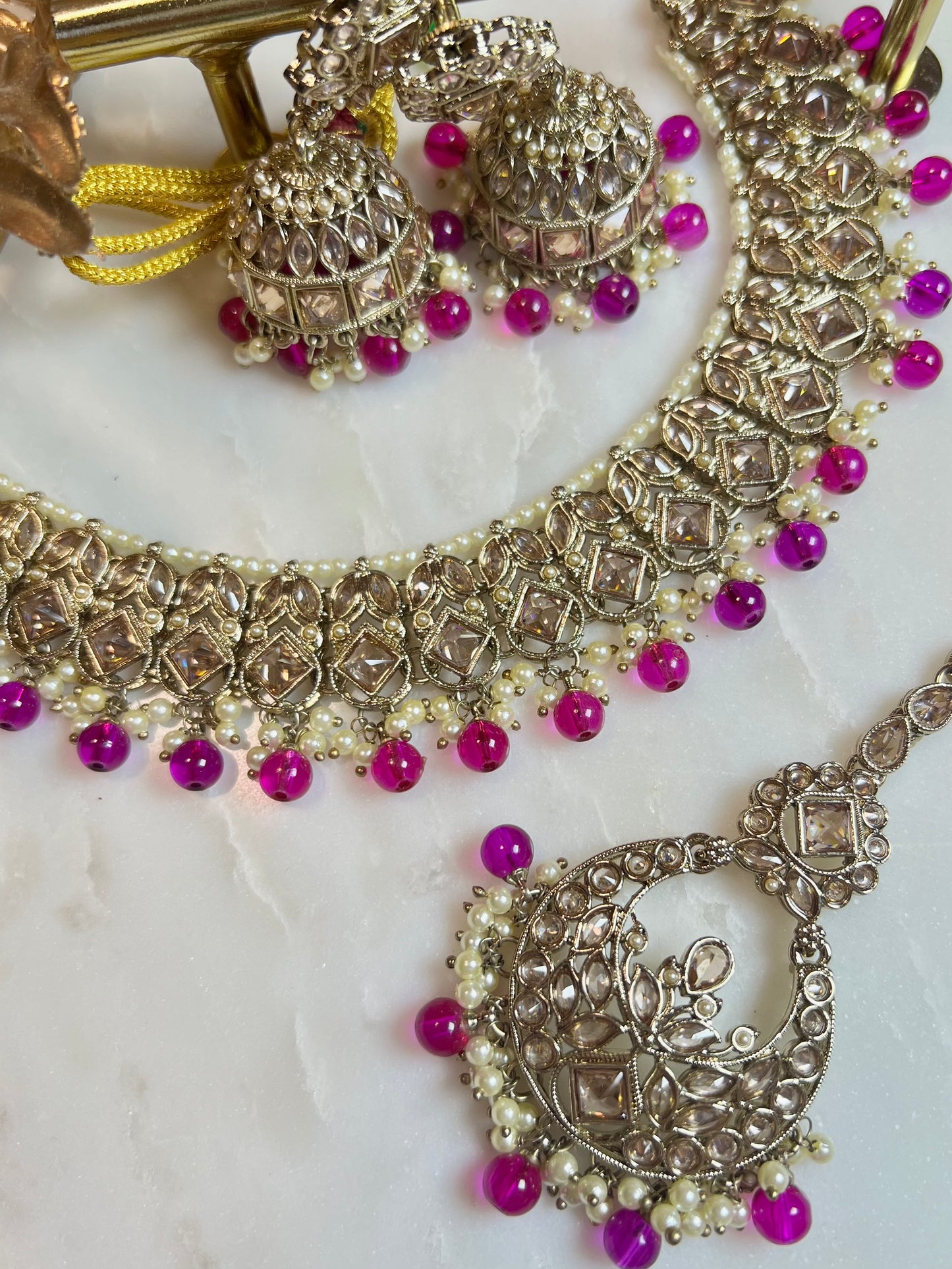 Jhumka Necklaceset - Purple