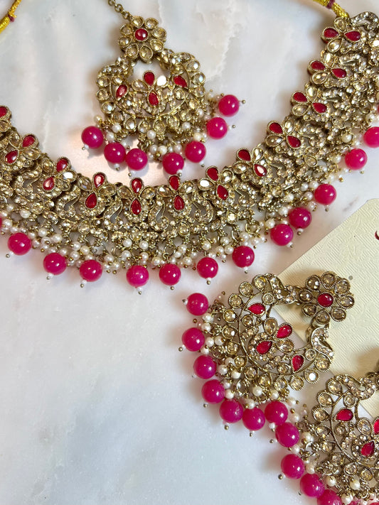 Ilyana Necklaceset - Magenta