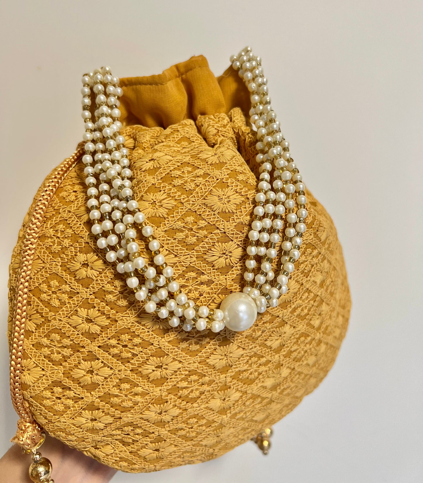 Large Potli Bag - Pearl