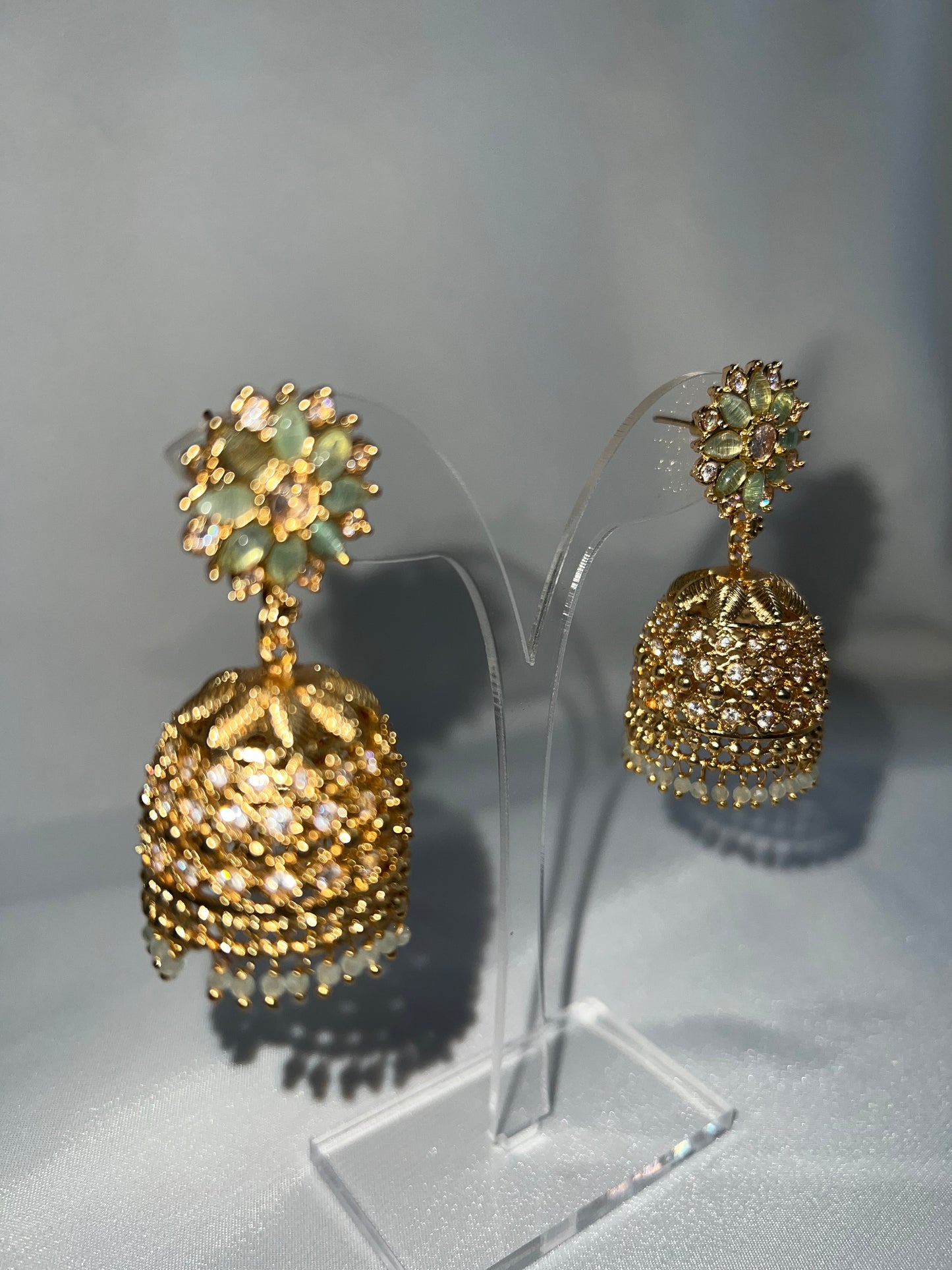 Mannat Jhumka Earrings - Mint