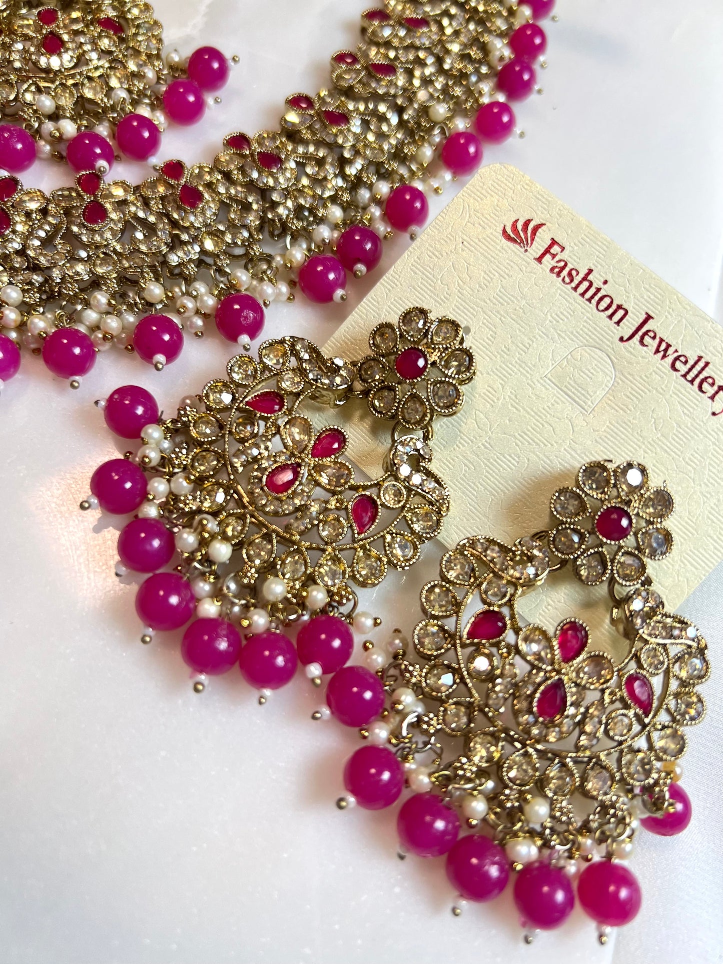 Ilyana Necklaceset - Magenta