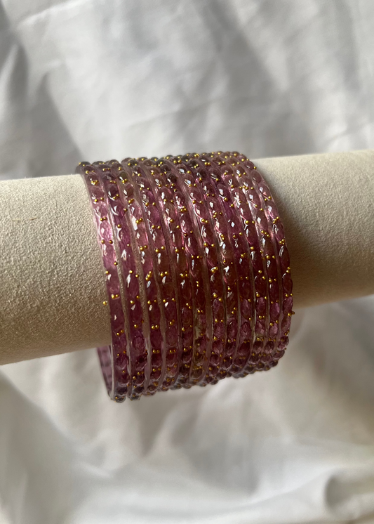 Raindrop Glass Bangles - Dark Onion/2.10