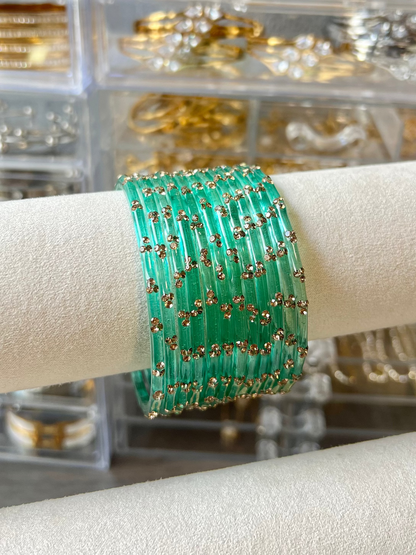 Glass Bangles - Seagreen