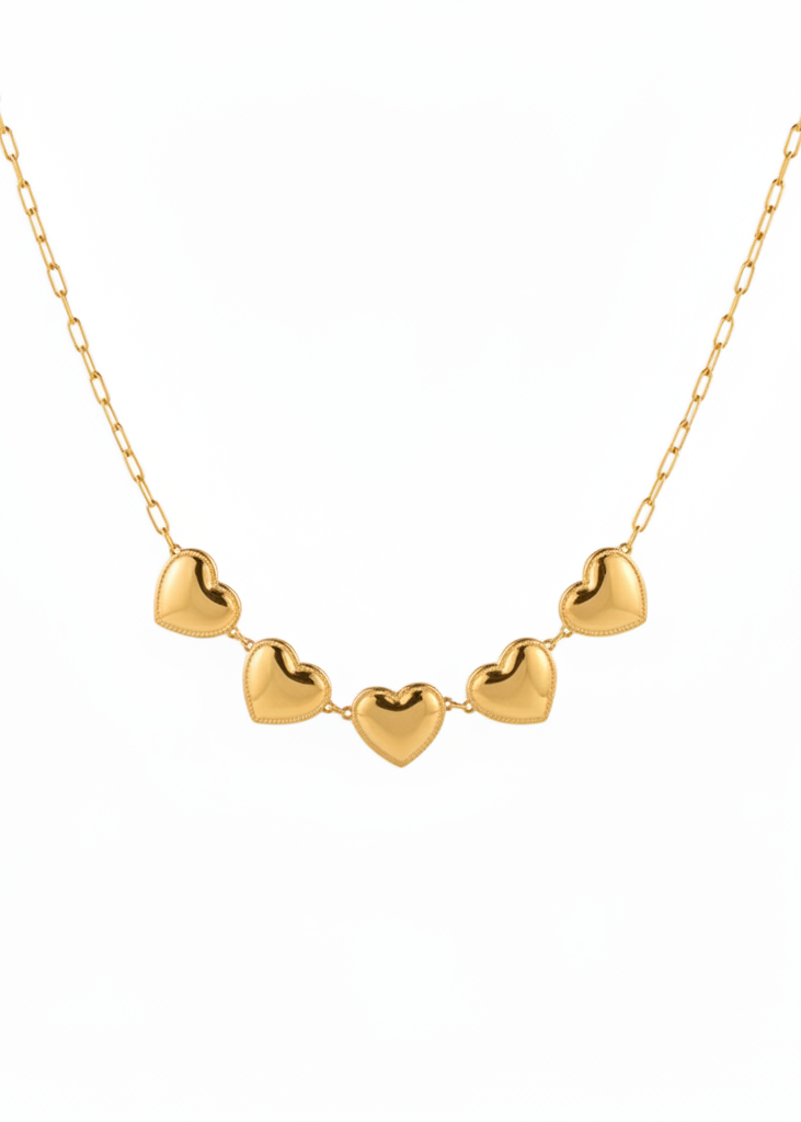 Heart-in-a-row Necklace