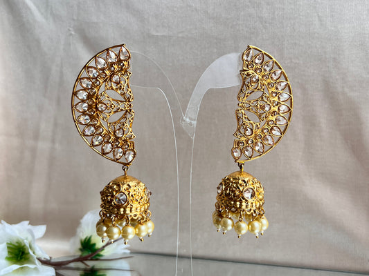 Half Moon Jhumka Earrings