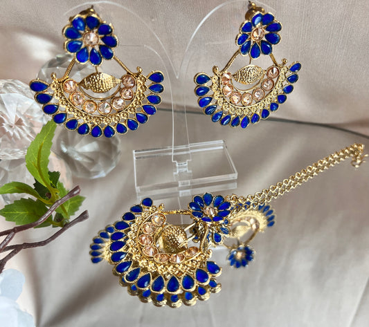 CLEARANCE SALE Navy blue Tikka Set