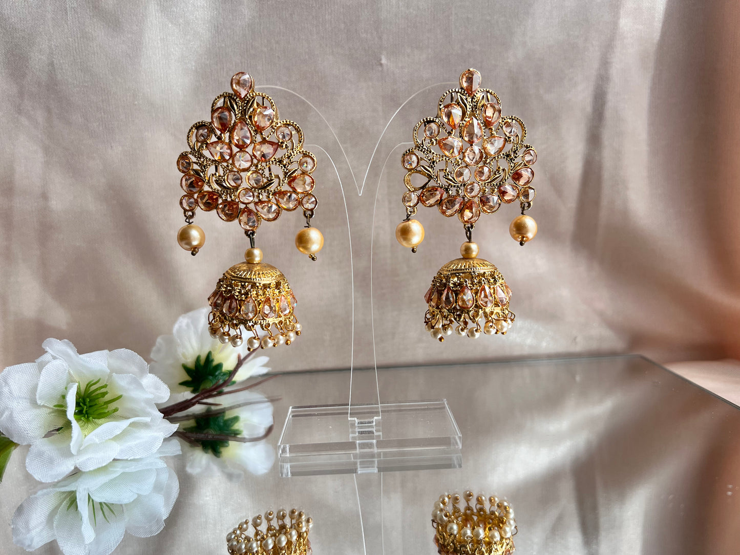 Rose Gold Jhumka Earrings