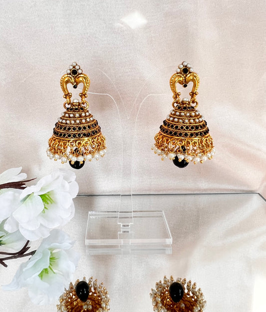 Black Jhumka Earrings