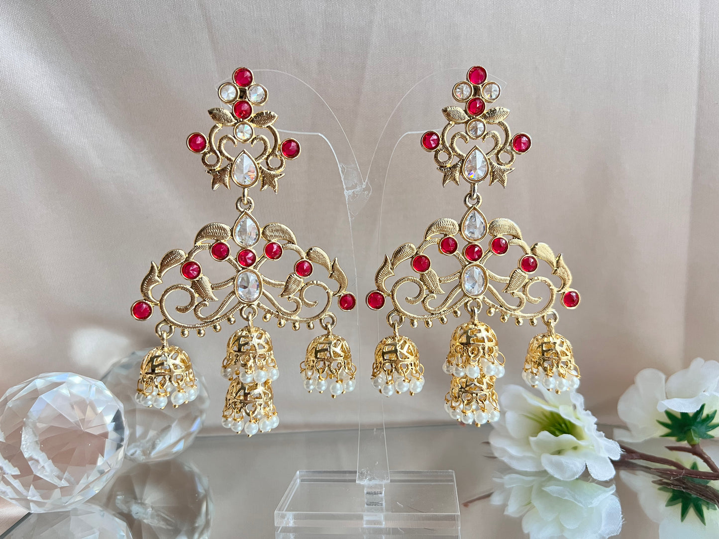 Mira Earrings with Jhumka - 3 colors